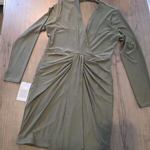 Le Chateau Long Sleeve Olive Dress